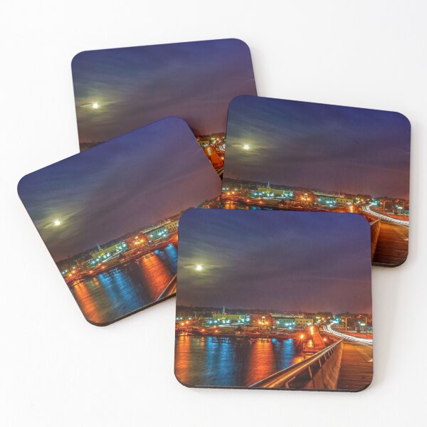 Item preview, Moon setting over a Little River Town designed and sold by Steven Kight.