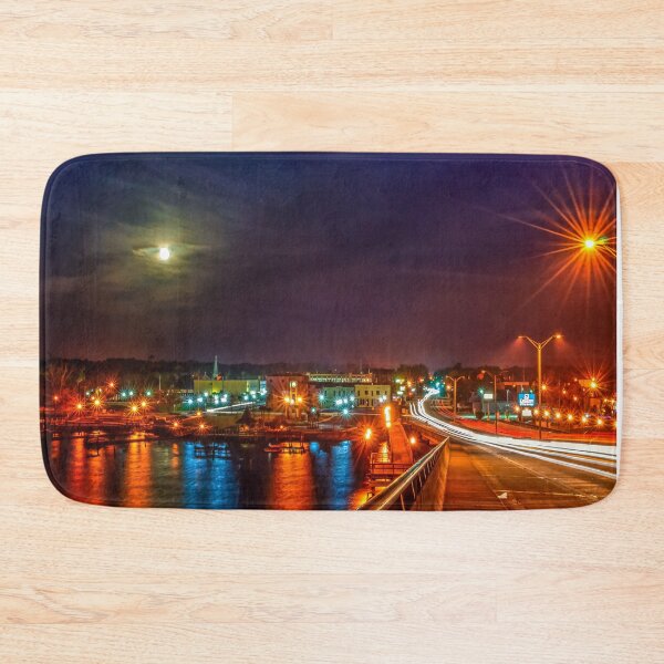 Item preview, Moon setting over a Little River Town designed and sold by Steven Kight.