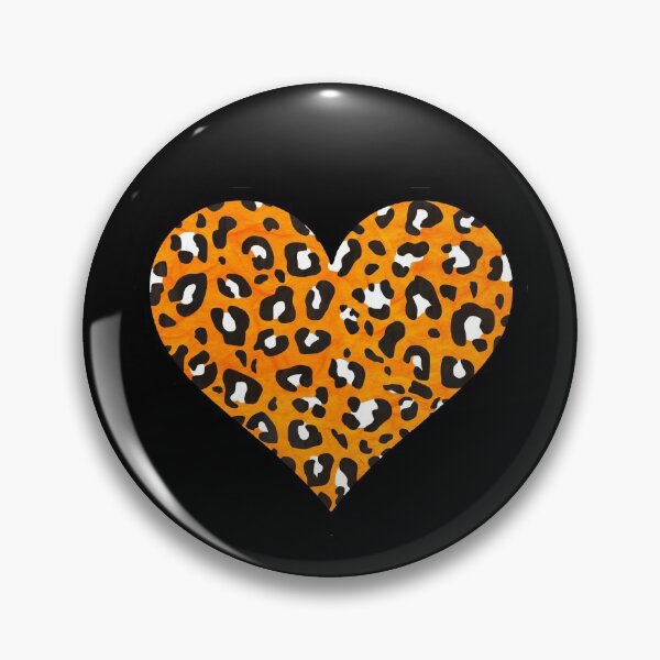 Item preview, Orange, Black and White Leopard Print Heart designed and sold by Bumblefuzzies.
