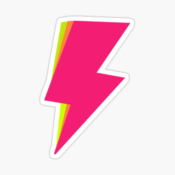 neon lightning bolt Sticker