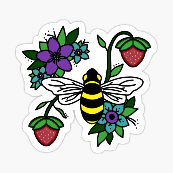 Item preview, Bees and Strawberries designed and sold by Niibidoon.
