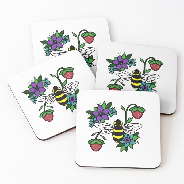Item preview, Bees and Strawberries designed and sold by Niibidoon.