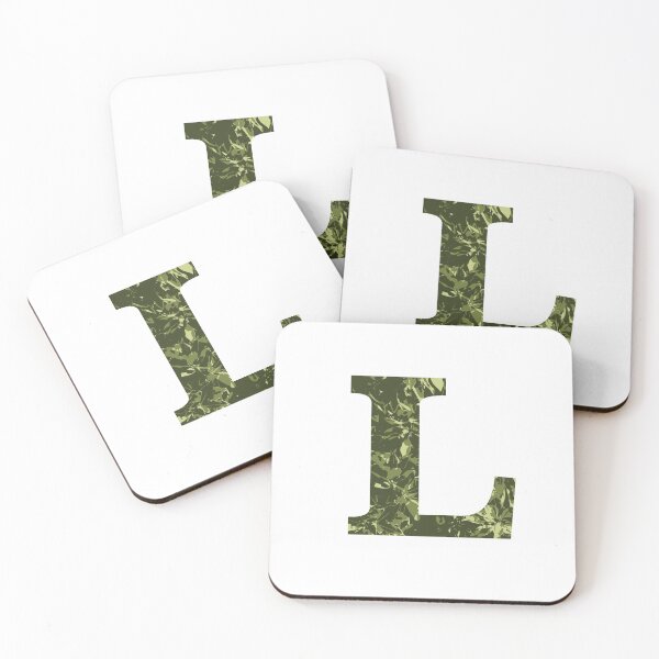 Item preview, The letter L - monogram green pattern designed and sold by patternsplus.
