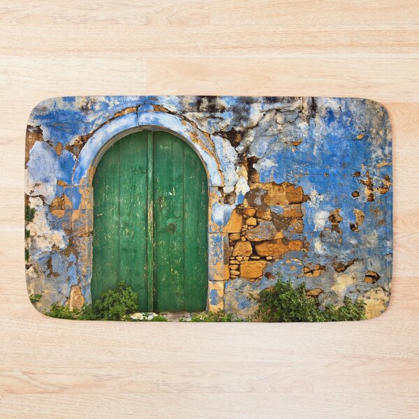Item preview, Green door, peeled indigo wall designed and sold by Hercules Milas.