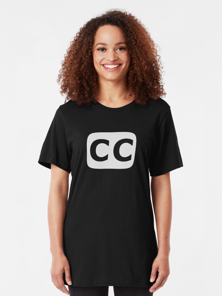 Alternate view of Closed Captioned (US) white Slim Fit T-Shirt