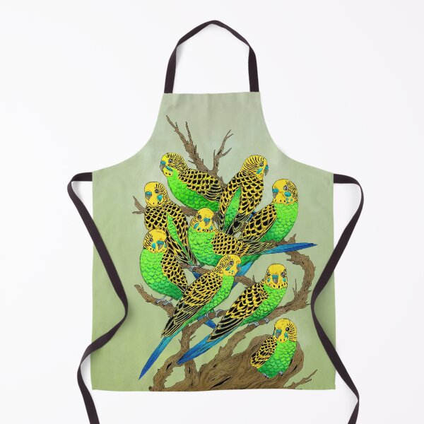 Item preview, Green and Gold Budgies designed and sold by Marta Tesoro.