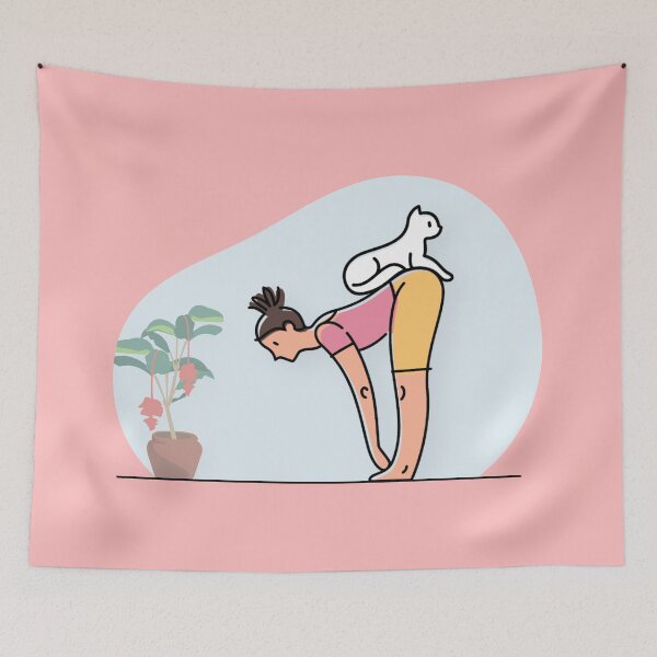 Item preview, YOGA WITH CAT Forward bending designed and sold by Trio's Stuff.