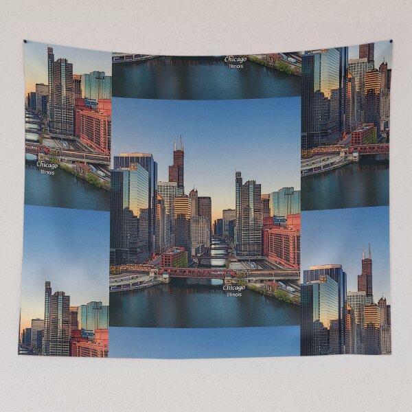 Item preview, Chicago, Illinois, US - Chicago Skyline & Chicago River   designed and sold by leemcnut.