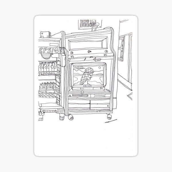 Chennai backpackers drawing by Luke Foster Sticker