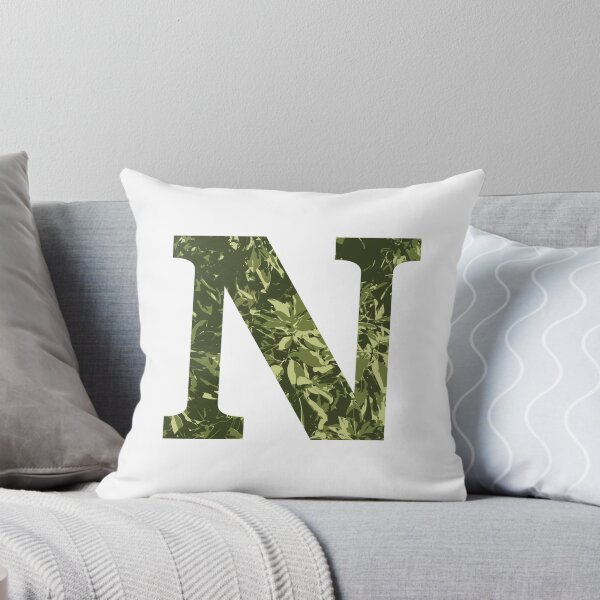 Item preview, a alphabet letter N monogrammed green designed and sold by patternsplus.