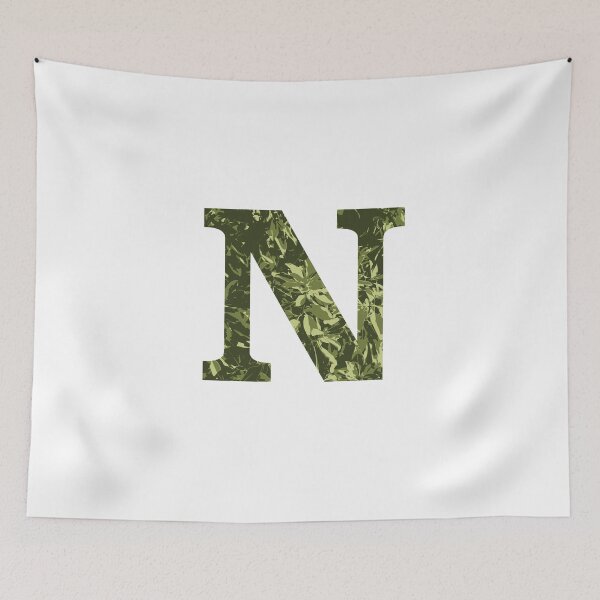 Item preview, a alphabet letter N monogrammed green designed and sold by patternsplus.