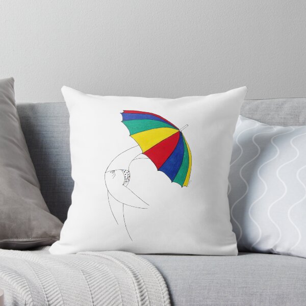 Item preview, Beach Umbrella Girl n1, white red blue yellow green, dots bikini, cute designed and sold by Natasha Kolton.