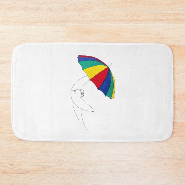 Item preview, Beach Umbrella Girl n1, white red blue yellow green, dots bikini, cute designed and sold by Natasha Kolton.