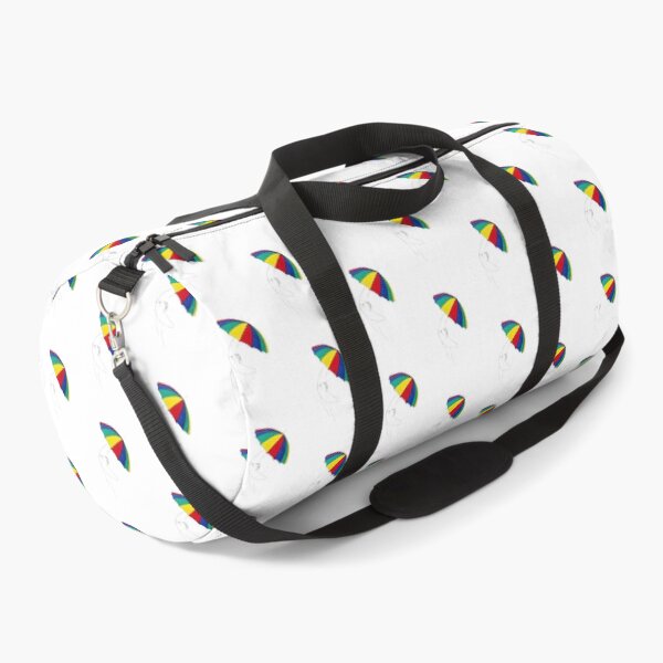 Item preview, Beach Umbrella Girl n1, white red blue yellow green, dots bikini, cute designed and sold by Natasha Kolton.