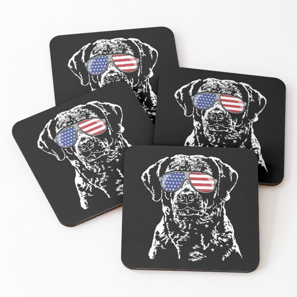 Item preview, Chesapeake Bay Retriever with America Flag Sunglasses Dog Portrait designed and sold by dogarts.