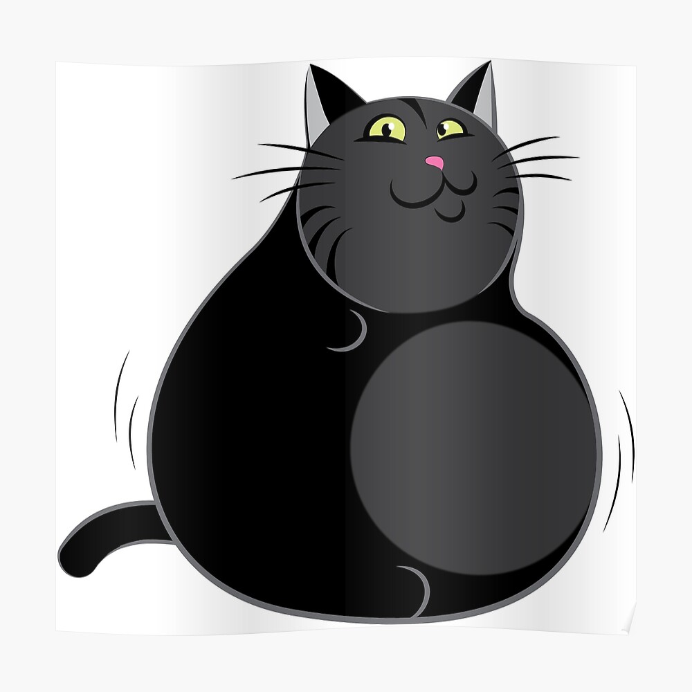 Roly Poly Fat Black Cat Roly Poly Fat Black Cat