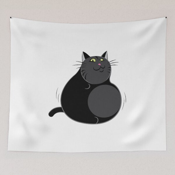 Item preview, Roly Poly Fat Black Cat designed and sold by DurianWong.