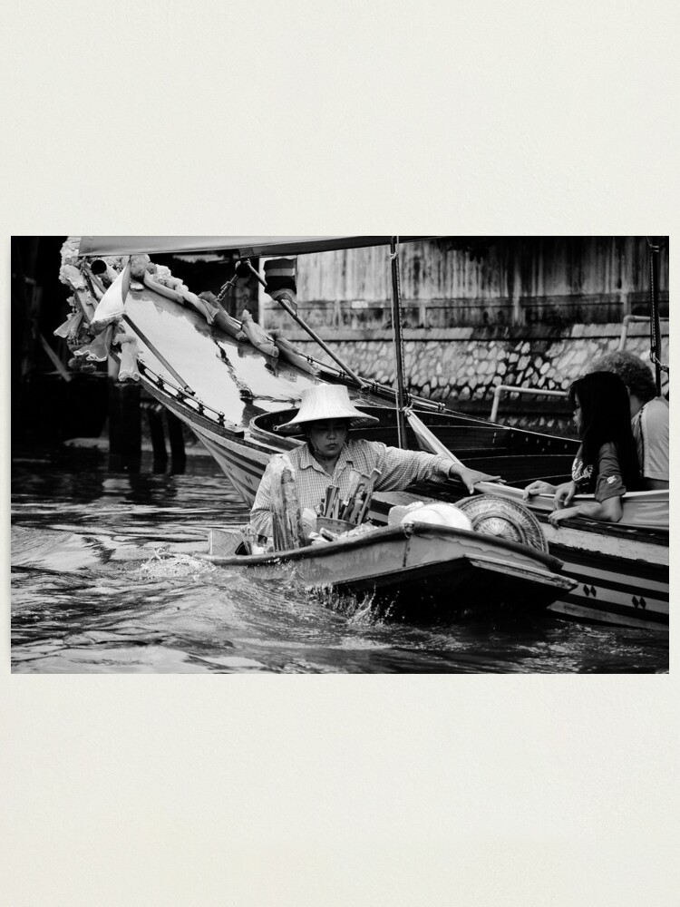 Alternate view of Shopping on the Klong - Bangkok, Thailand Photographic Print