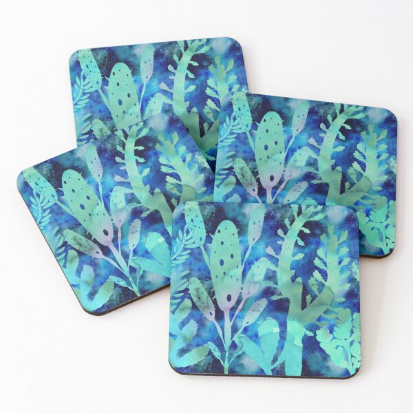 Watercolor cactus blue sky Coasters (Set of 4)