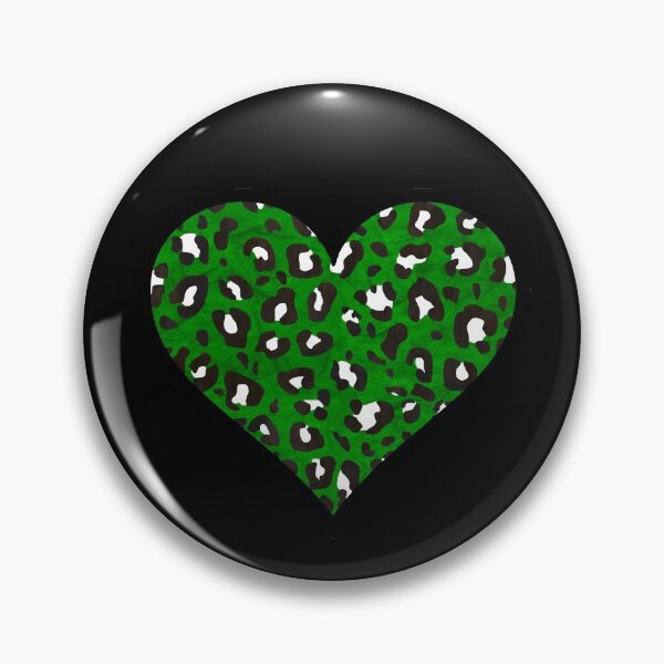 Item preview, Dark Green, Black and White Leopard Print Heart designed and sold by Bumblefuzzies.