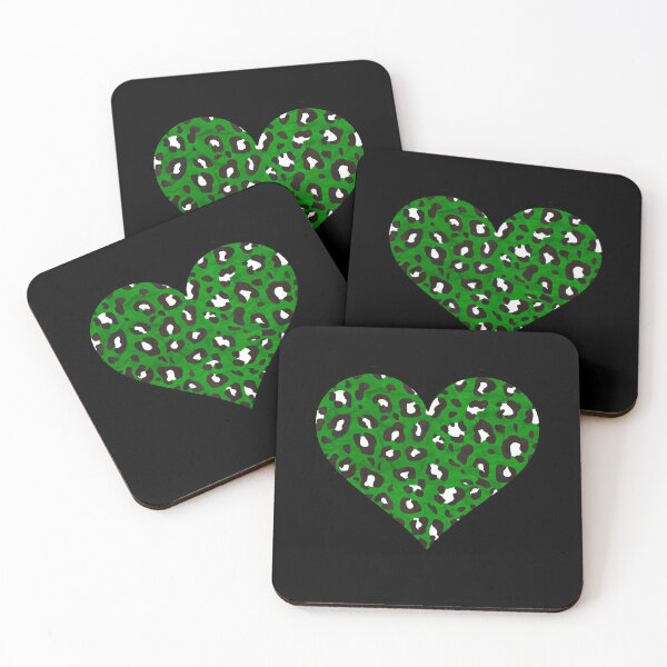 Item preview, Dark Green, Black and White Leopard Print Heart designed and sold by Bumblefuzzies.
