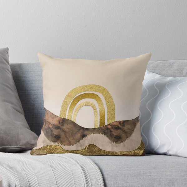 Item preview, Golden Rainbow And Marble Gemstone Abstract Landscape designed and sold by artsandsoul.