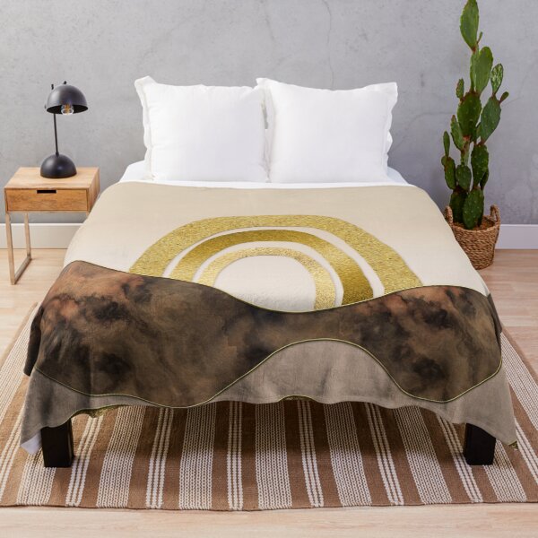 Item preview, Golden Rainbow And Marble Gemstone Abstract Landscape designed and sold by artsandsoul.