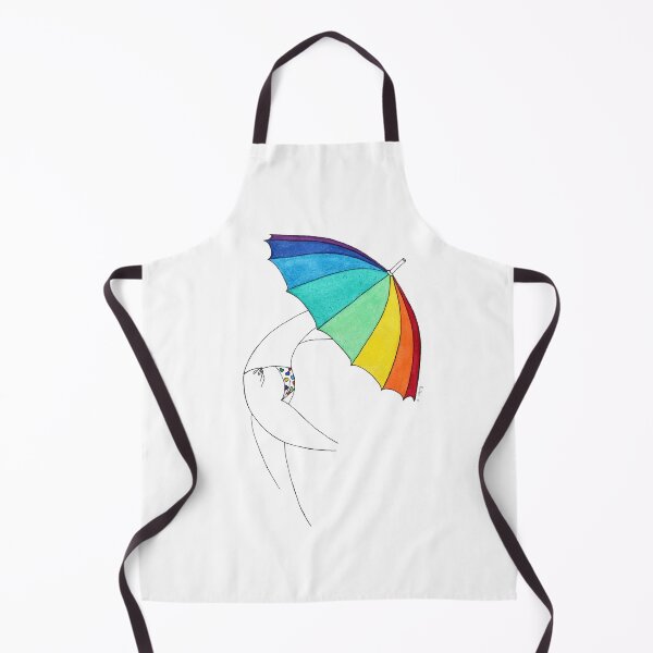 Item preview, Beach Umbrella Girl n5, white, rainbow, hearts bikini designed and sold by Natasha Kolton.