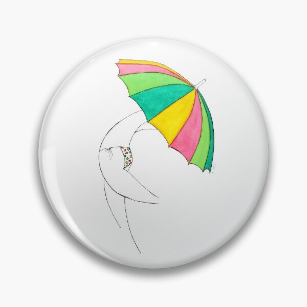 Item preview, Beach Umbrella Girl n4, white pink yellow green, stars bikini designed and sold by Natasha Kolton.