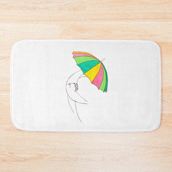 Item preview, Beach Umbrella Girl n4, white pink yellow green, stars bikini designed and sold by Natasha Kolton.