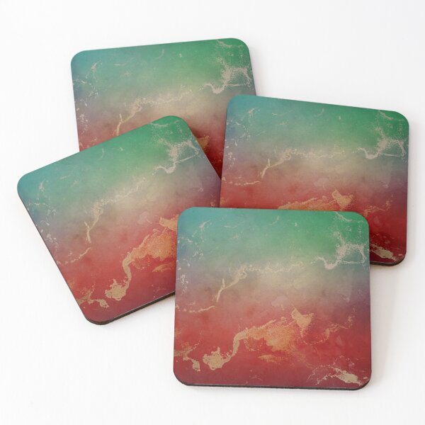 Item preview, Marbled Watercolor Texture in Red and Green with gold accents designed and sold by blueskiesforme.