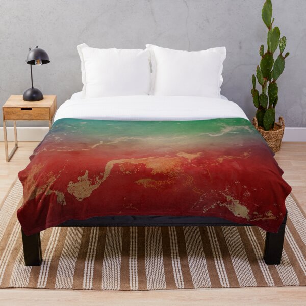 Item preview, Marbled Watercolor Texture in Red and Green with gold accents designed and sold by blueskiesforme.