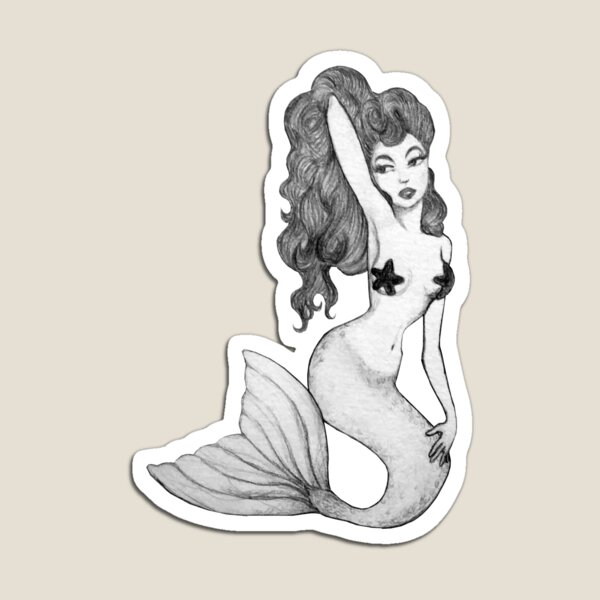 Sirène noir et blanc Magnet