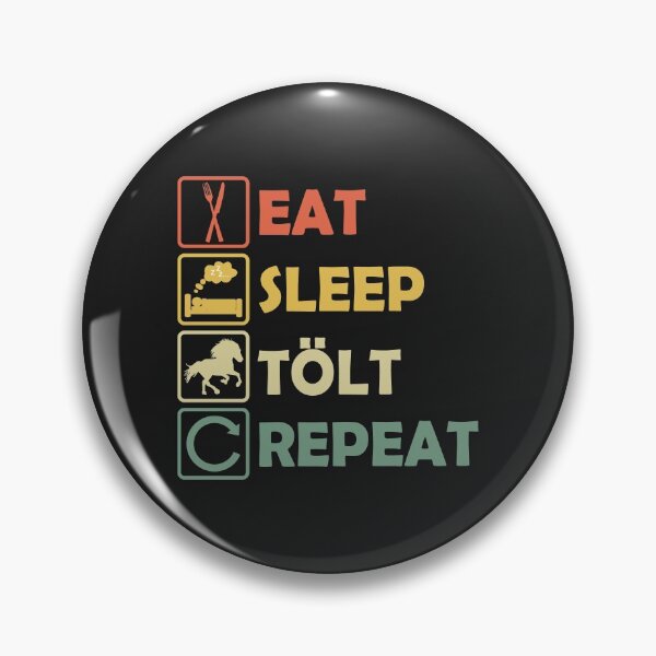 Item preview, Icelandic Horse Icelander Tölt Eat Sleep Repeat Funny Retro designed and sold by richter74.