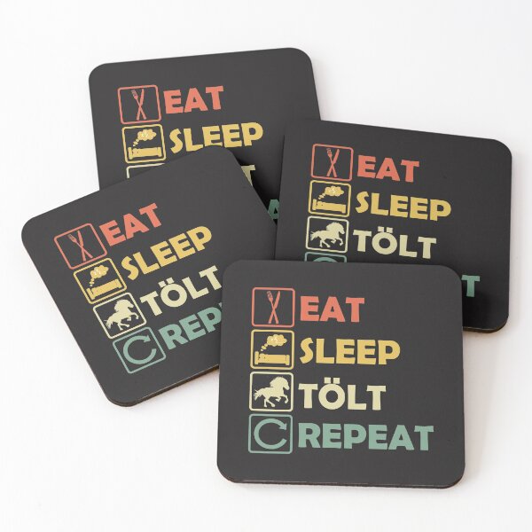 Item preview, Icelandic Horse Icelander Tölt Eat Sleep Repeat Funny Retro designed and sold by richter74.
