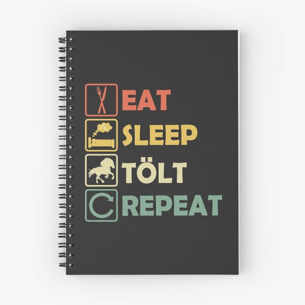 Item preview, Icelandic Horse Icelander Tölt Eat Sleep Repeat Funny Retro designed and sold by richter74.
