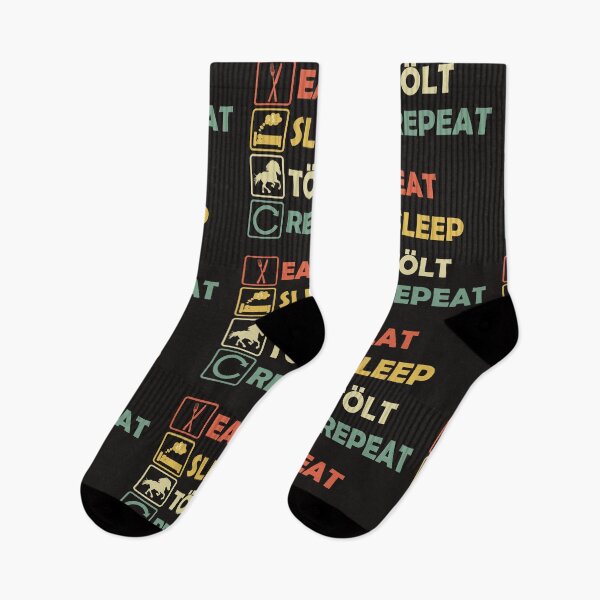 Item preview, Icelandic Horse Icelander Tölt Eat Sleep Repeat Funny Retro designed and sold by richter74.