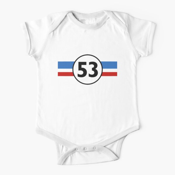 Herbie 53 Classic Racing Car 1963 Circle Logo #1 Short Sleeve Baby One-Piece