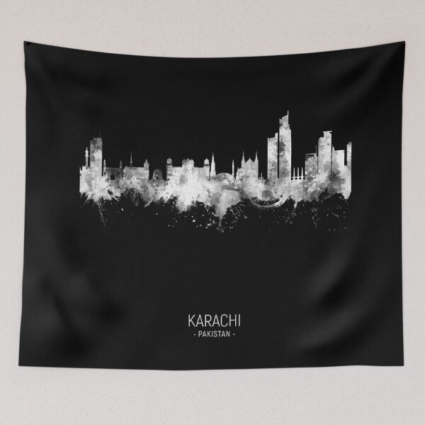 Artikelvorschau, Karachi Pakistan Skyline entworfen und verkauft von ArtPrints.