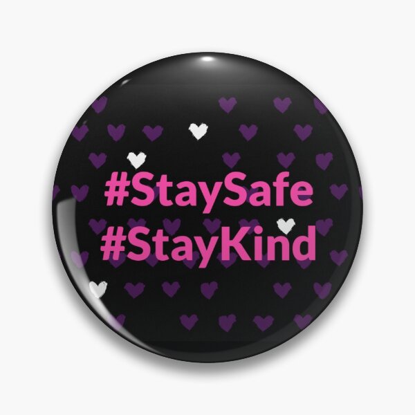 Item preview, Stay Safe & Kind Heart Pattern Pink designed and sold by FunShirtDesigns.