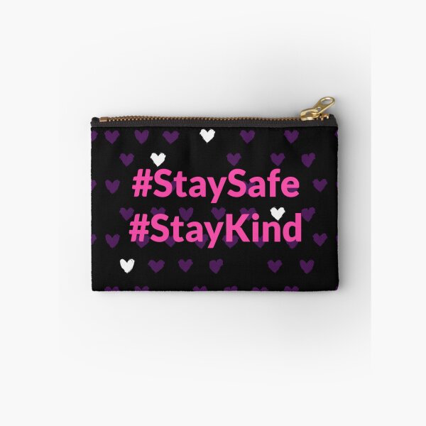 Item preview, Stay Safe & Kind Heart Pattern Pink designed and sold by FunShirtDesigns.