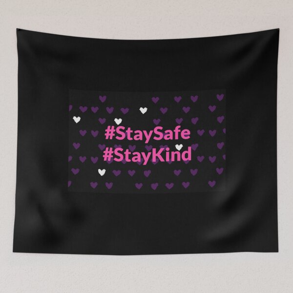 Item preview, Stay Safe & Kind Heart Pattern Pink designed and sold by FunShirtDesigns.