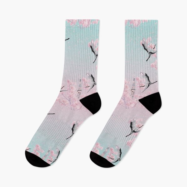 Item preview, Cherry Blossom & Cranes - Pink designed and sold by ChiffonFleur.