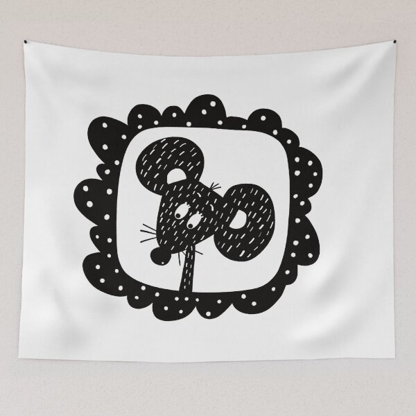 Item preview, Black and white mouse in frame designed and sold by KateCrafts.