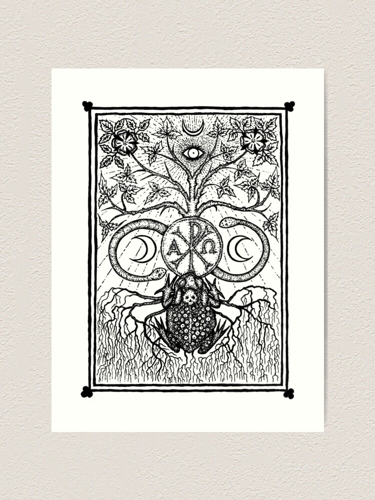 Thumbnail 1 of 3, Art Print, The Black Toad (frontispiece) by Gemma Gary designed and sold by TroyBooks.