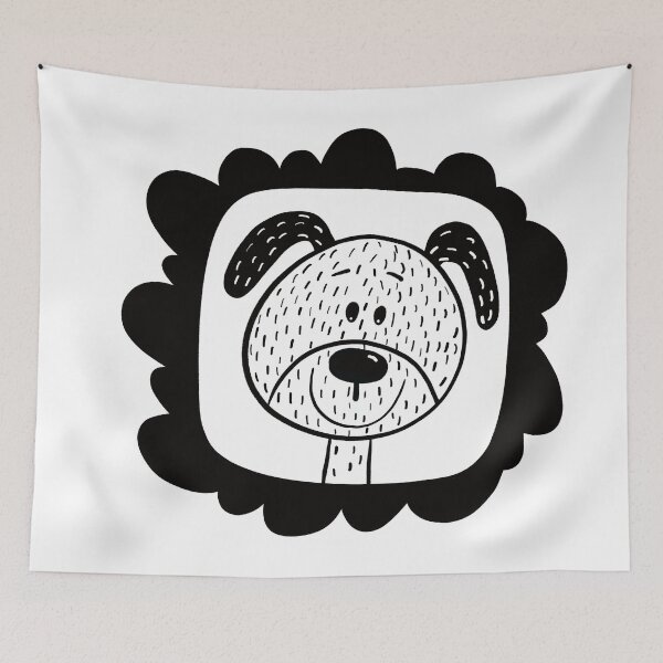 Item preview, Black and white dog in frame designed and sold by KateCrafts.