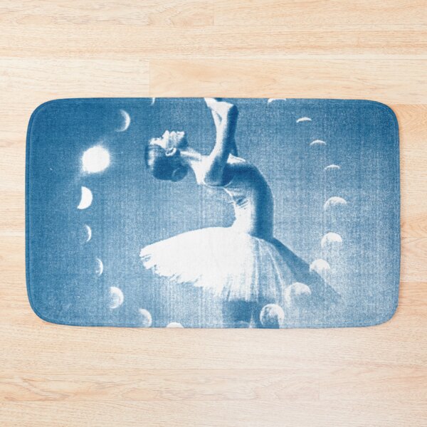 Item preview, Ballerina in the Moon Phase 2 blue ballerina vintage style Cyanotype collage designed and sold by KasparekFineArt.