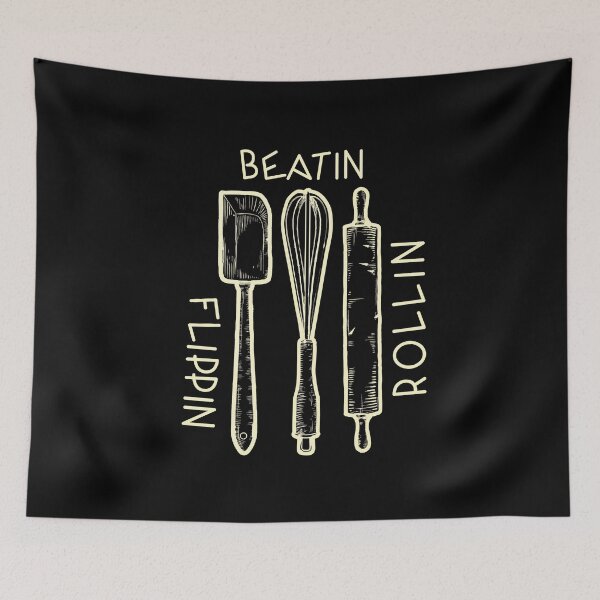 Item preview, Beatin Flippin Rollin funny kitchen utensils design for all the chefs and cooking lovers designed and sold by PunMan Army.
