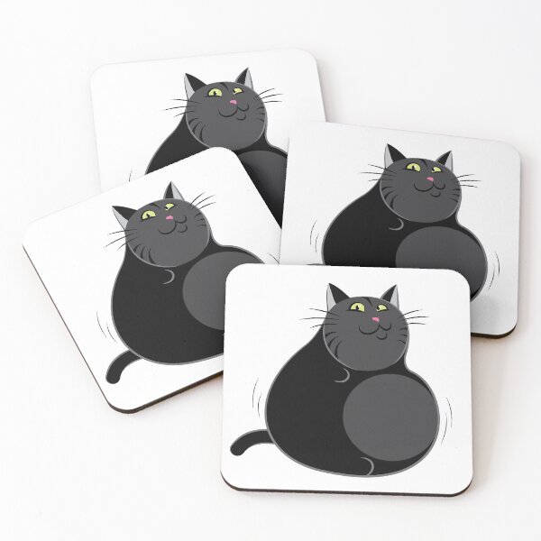 Item preview, Roly Poly Fat Black Cat designed and sold by DurianWong.