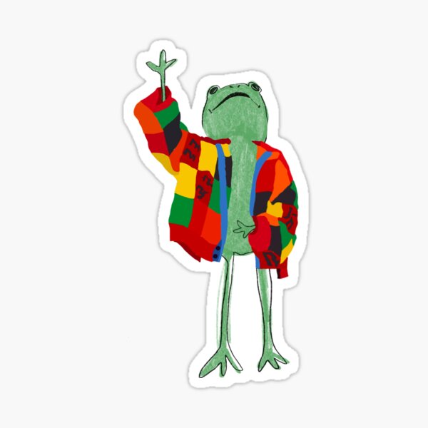 Sein Frosch und die heutige Show-Strickjacke Sticker
